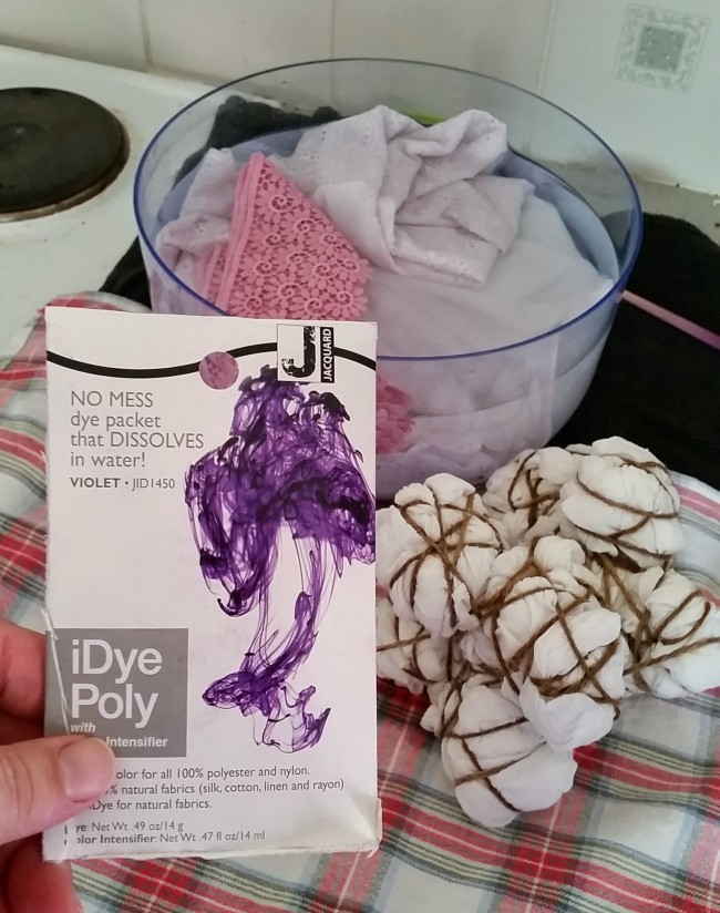 Preparing to dye a bunch of things with iDye Poly.