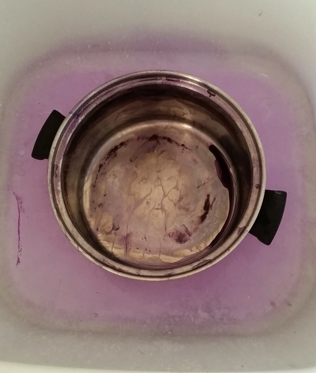 My purpled laundry tub. The saucepan is fine! 