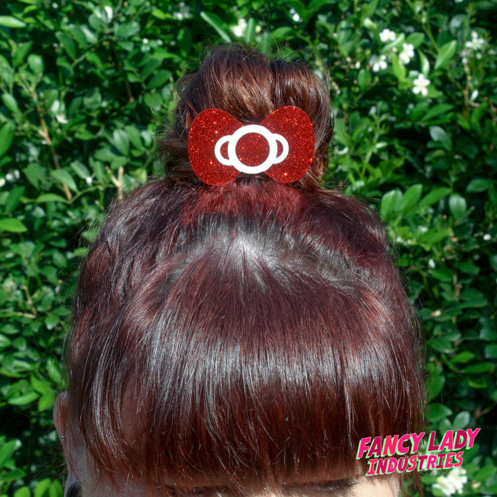 Natalie and the Red Glitter Hair Bow